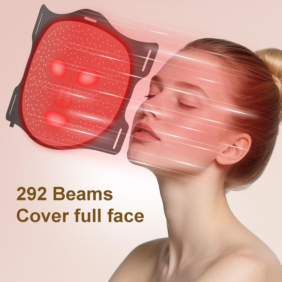 VYM Professional Cordless Red Light Therapy Mask for Facial Treatment 