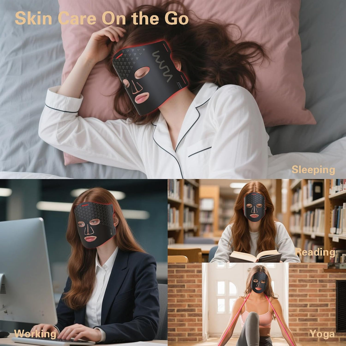 VYM Professional Cordless Red Light Therapy Mask for Facial Treatment 