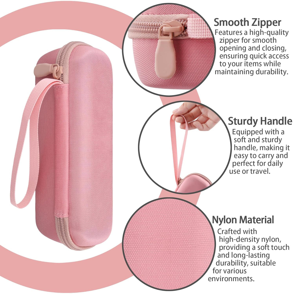 For Medicube Booster Pro 6-In-1 Beauty Massager Hard Protective Case, Pink